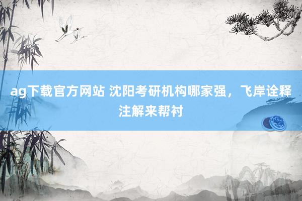 ag下载官方网站 沈阳考研机构哪家强，飞岸诠释注解来帮衬