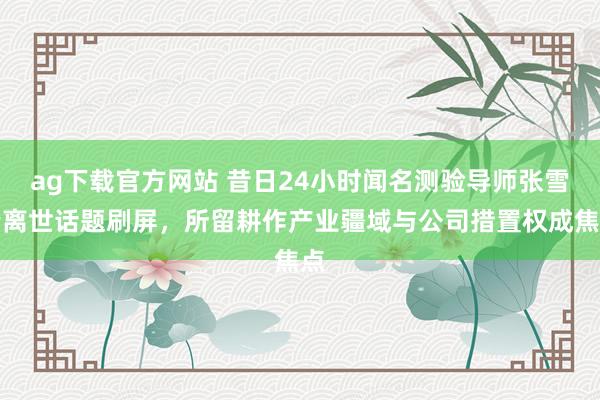 ag下载官方网站 昔日24小时闻名测验导师张雪峰离世话题刷屏，所留耕作产业疆域与公司措置权成焦点