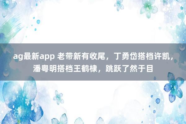 ag最新app 老带新有收尾，丁勇岱搭档许凯，潘粤明搭档王鹤棣，跳跃了然于目