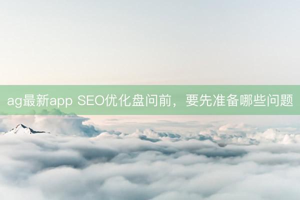 ag最新app SEO优化盘问前，要先准备哪些问题