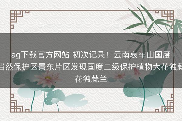 ag下载官方网站 初次记录！云南哀牢山国度级当然保护区景东片区发现国度二级保护植物大花独蒜兰